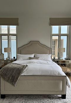 Master Bedroom with Roman Shades in Malibu